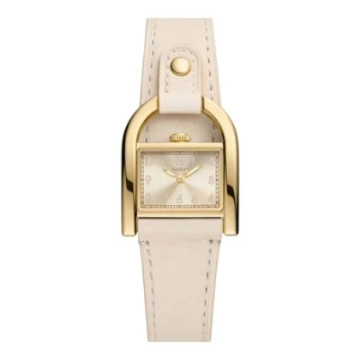 Afbeelding van Fossil ES5280 Horloge Harwell staal leder goudkleurig nude 28 mm