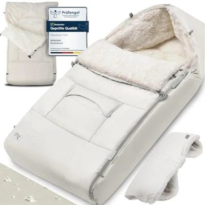 Afbeelding van Monzana Baby Voetenzak Ritssluiting Wasbaar 90x60cm Beige