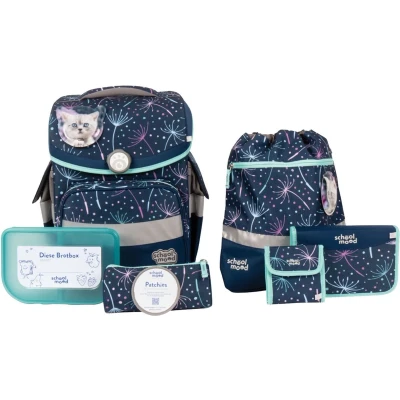 Afbeelding van School Mood Schooltas Timeless Schulranzen Set 7 delig Lina Donkerblauw