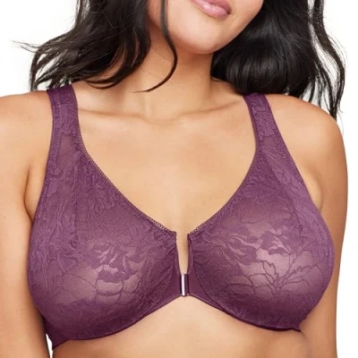 Afbeelding van Glamorise Plunge beha voor dames, Zwarte pruim, 90D