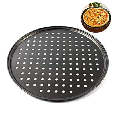Afbeelding van Yusat 26Cm Non Stick Pizza Pan, Geperforeerde Tray, Ronde Bakplaat Bakken Tool voor Oven