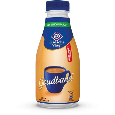Afbeelding van Friesche Vlag Goudband koffiemelk, fles van 300 ml melk