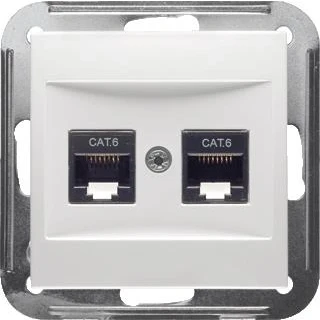 Afbeelding van Honeywell peha badora data wand contactdoos 2 voudig cat6 en cplt 00318671