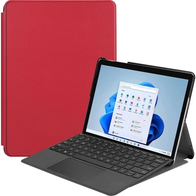 Afbeelding van Case2go Tablet Hoes geschikt voor de Microsoft Surface Go 3 Tri Fold Book Case Rood