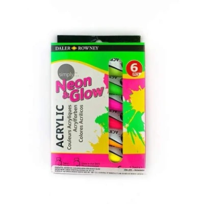 Afbeelding van Daler Rowney Simply 12ml acrylverfset, 6 verschillende kleuren, ideaal voor beginnende kunstenaars en hobbyisten