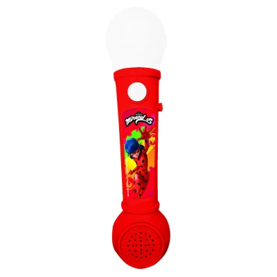 Afbeelding van Lexibook, Miraculous Ladybug Cat Noir, Microfoon voor kinderen, muzikaal speelgoedspel, ingebouwde luidspreker, lichteffecten, inclusief demonstratiemelodietjes, rood, MIC80MI