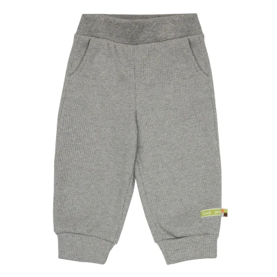 Afbeelding van loud + proud Uniseks wafel voor kinderen, GOTS gecertificeerd, casual broek, grijs, 122/128