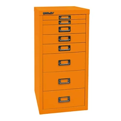 Afbeelding van BISLEY MultiDrawer, 29 serie, DIN A4, 8 laden, metaal, 603 oranje, 38 x 27,9 59 cm