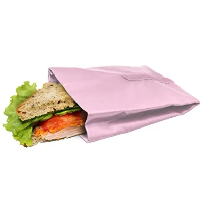 Afbeelding van NERTHUS FIH 740 Sandwichzak, herbruikbaar, pastelroze, milieuvriendelijk, aanpasbaar, gemakkelijk te reinigen en machinewasbaar