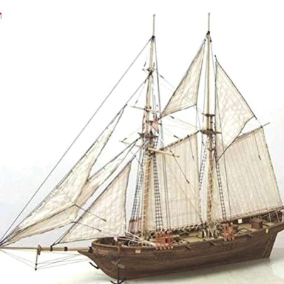 Afbeelding van ADMOS Houten zeilboot schip kit thuis diy model decoratie boot waterscooters modelbouw klassieke speelgoed geschenken voor kinderen