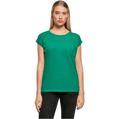 Afbeelding van Damesshirt met ronde hals en omgeslagen mouw Forest Green 4XL