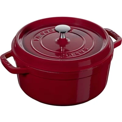 Afbeelding van Staub 40502 294 0 Gietijzeren Braad/Cocotte, 24 cm, 3.8 L, Bordeauxrood