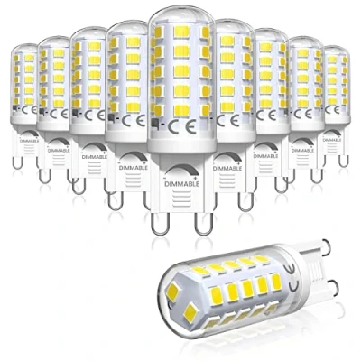 Afbeelding van Bonlux Dimbaar G9 4W LED Lamp, Equivalent 40W Halogeen, Koel wit 6000K, 220 240V, CRI＞85, Energiebesparend, Keramische basis, standaard 10 Stuks