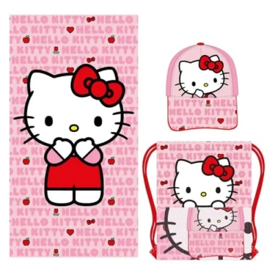 Afbeelding van Badhanddoek Hello Kitty Roze