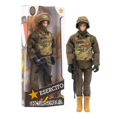 Afbeelding van Giochi Preziosi Italiaans leger, Action Hero Incursore, hoogte 30 cm, gewrichtspunten, gedetailleerd uniform, legerspeelgoed, 4 modellen om te verzamelen
