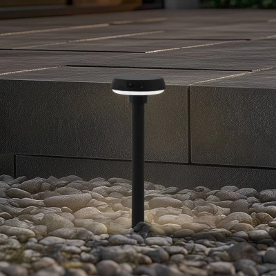 Afbeelding van Lindby Solar buitenverlichting 1licht Polycarbonaat, polypropyleen H: 70 cm zwart (RAL 9005) Inclusief lichtbron