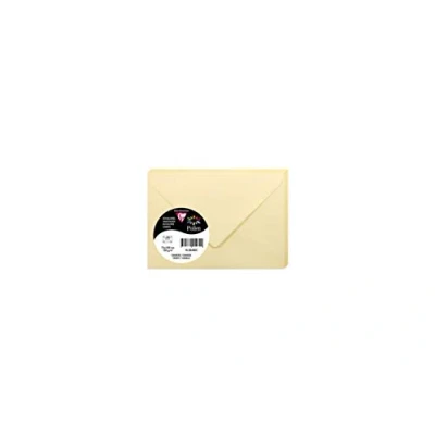 Afbeelding van Clairefontaine 5840C pakket met 20 rubberen enveloppen, formaat 7,5 x 10 cm, 120 g/m², kleur: chamois uitnodigingen voor evenementen en passagiers, serie Pollen premium papier, glad