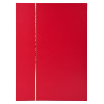 Afbeelding van Exacompta Postzegelalbum 22,5x30,5 cm met kunstlederen rode omslag 32 zwarte binnenbladzijden 9 acetaat banden