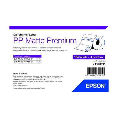 Afbeelding van Epson 7113422, Wit, Zelfklevend printerlabel, Gestanste etiket, Rol, I