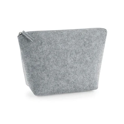 Afbeelding van BagBase Polyester Voelde Accessoire Zak BG724 Dames Cosmetica Maken Up Zakje Grijs Melange