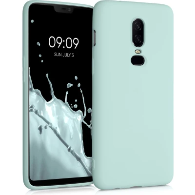 Afbeelding van kwmobile telefoonhoesje geschikt voor OnePlus 6 Hoesje smartphone Back cover in cool mint