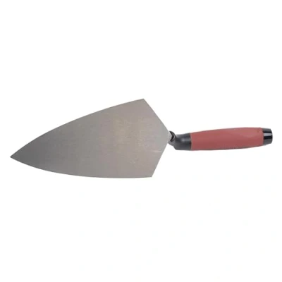Afbeelding van Marshalltown troffel, reinigingsspin Philadelphia Style met Durasoft handvat, taps toelopende punt en rechte hals, gemaakt van koolstofstaal, afmetingen de troffel: 305x152 mm
