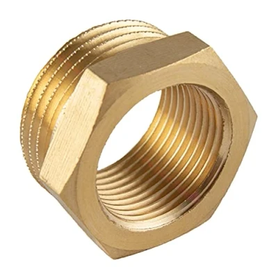 Afbeelding van konst install Verloopstuk 1 op 1/2 inch (AG Ø 33,2 mm x IG 18,6 mm) van messing, buitendraad binnendraad, AG/IG reductie, schroefdraadfitting