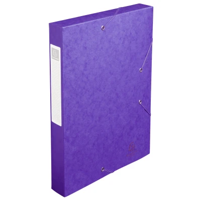 Afbeelding van Exacompta Ref 14015H Cartobox Pressboard Archiefdoos 25 x 33cm, geschikt voor A4 documenten, elastische banden op 2 hoeken, 40 mm rug, FSC gecertificeerd Paars