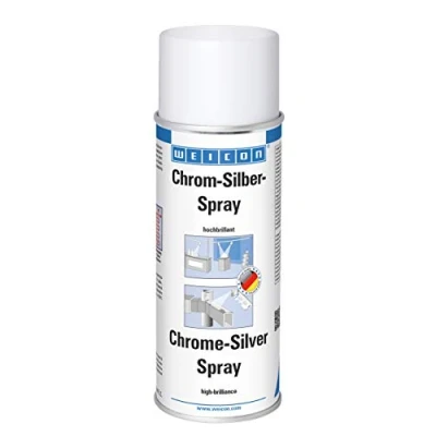 Afbeelding van WEICON Chroom Zilver Spray/hoogglans oppervlaktelaag / 400 ml