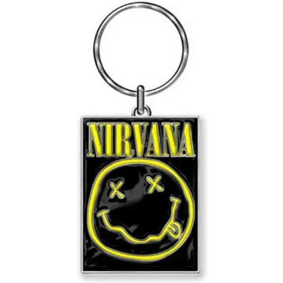 Afbeelding van Nirvana Sleutelhanger Happy Face Zwart/Geel