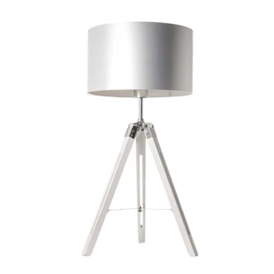 Afbeelding van Artdelight Tripod tafellamp JEWEL 67cm wit met grijs TL WI