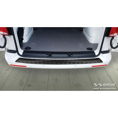 Afbeelding van Avisa Zwart RVS Achterbumperprotector passend voor VW Transporter T5 2003 2015 (alle) &amp; T6 / FL 2019 (met achterdeuren) &#039;XL&#039; &#039;Ribs&#039;