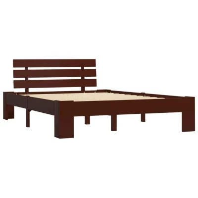 Afbeelding van Bedframe massief grenenhout donkerbruin 140x200 cm