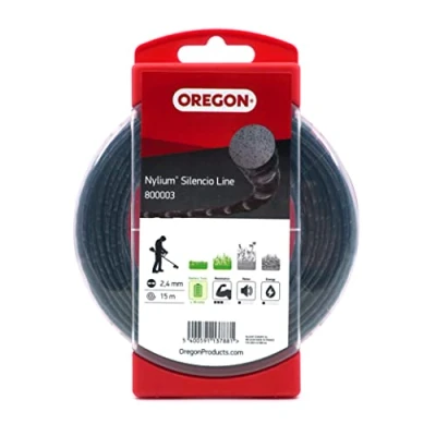 Afbeelding van Oregon Nylium Silencio Grastrimmer lijn, rond profiel, vervangingskoord voor op batterijen, tuingrimmer gereedschap, 2,4 mm, 15 m, kleine donutspoel (800003)