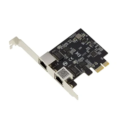 Afbeelding van KALEA INFORMATIQUE PCIe 2.5 LAN kaart Dual Gigabit Ethernet 10 100 1000 2500 1G 2.5G 2 RJ45 poorten. met Realtek RTL8125 chipset