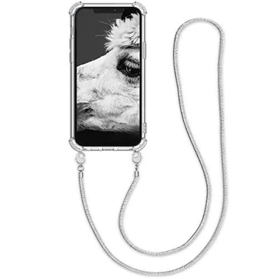Afbeelding van kwmobile telefoonhoesje compatibel met Apple iPhone 12 Pro Max Hoesje koord in zilver/transparant