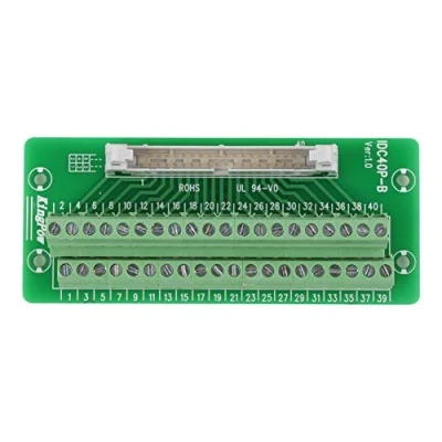 Afbeelding van Klemmenblokconnector, IDC40P 40 pins header breakout kaart Terminalblokconnector PLC interface met beugel voor Mitsubishi servo en DIN railmontage