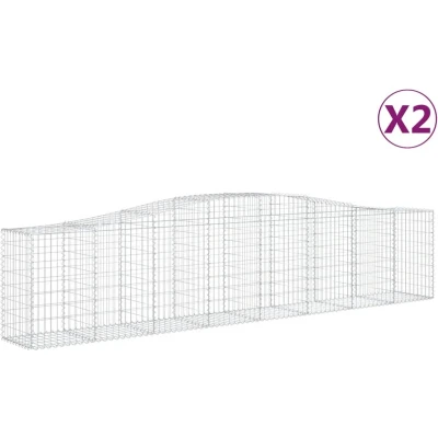 Afbeelding van vidaXL Schanskorven 2 st gewelfd 400x50x80/100 cmg ijzer