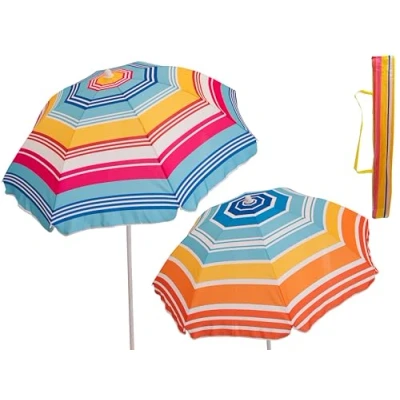 Afbeelding van Teorema Parasol voor strand, zee en tuin, van polyester, kantelbaar, diameter 180 cm, buis 28/32 mm, hoogte 195 met nylon draagtas