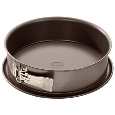 Afbeelding van Dr. Oetker Springvorm Ø 28 cm, bakvorm uit de serie Back Edition met emaille serveerbodem, ronde cakevorm van staal anti aanbaklaag (kleur: bruin), hoeveelheid: 1 stuk