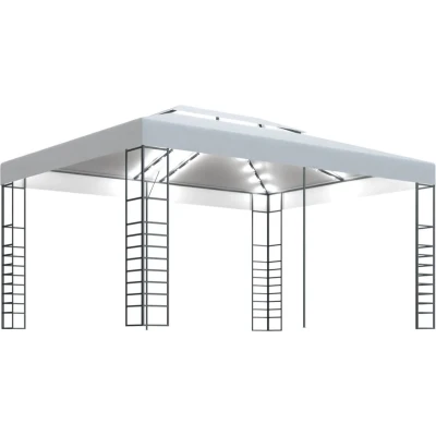 Afbeelding van Prieel met LED lichtslinger 4x3x2,7 m wit