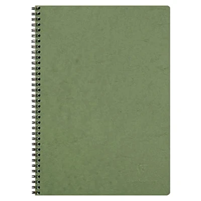 Afbeelding van Clairefontaine 781423C Collectie Age Bag Spiraalgebonden notitieboek Groen A4 21x29,7 cm 100 pagina&#039;s met kleine ruitjes Wit papier van 90 g Glanzende karton cover leren nerf