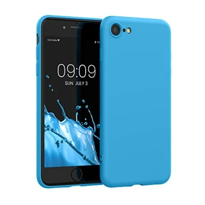 Afbeelding van kwmobile telefoonhoesje compatibel met Apple iPhone SE (2022) / (2020) 8 7 hoesje Zachte case voor smartphone Back cover in stralend blauw