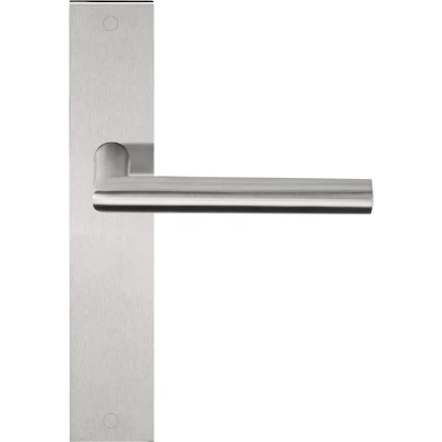 Afbeelding van Formani Deurkruk BASICS LB2 19P236SFC ongeveerd op schild blind mat RVS