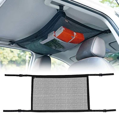 Afbeelding van Locisne Auto Plafond Bagagenet, Universele Kofferbak Interieur Dak Opbergvak Organisator Mesh Netto Zak met Rits voor Jeep Van SUV