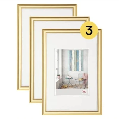 Afbeelding van walther design fotolijst goud 30 x 40 cm 3 stuks, Trendstyle kunststof lijst KP040G3