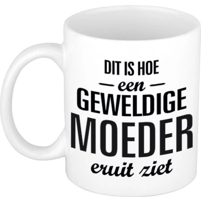 Afbeelding van Geweldige moeder cadeau mok / beker wit 300 ml feest mokken