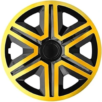 Afbeelding van NRM Wieldoppen 15&quot; ACTION Set van 4 stuks Goud / Zwart