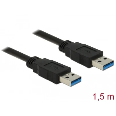 Afbeelding van Delock Kabel USB 3.0 Type A Male &gt; 1,5 m zwart D