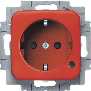 Afbeelding van Abb busch jaeger si thermoplast inbouw 1 voudige wcd met randaarde centraalplaat steekklem ral2004 2cka002013a5283